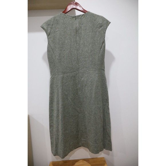 Agnona Dress Womens Size Medium Gray Wool Sleeveless Zip Back Italy Stretch Belt - Picture 4 of 9